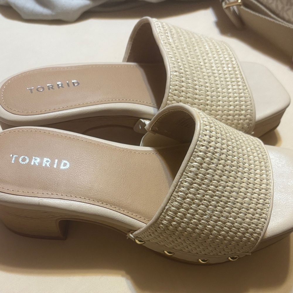 Torrid Beige Woven Mules